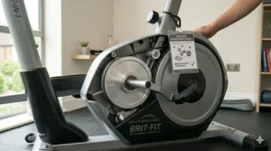 Close-up of the internal crank and pulley system with a maintenance guide, ensuring long-term smooth performance for joint health.