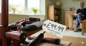 A high-quality mini stepper with a price tag of £99.99, demonstrating an affordable fitness option for UK pensioners on a budget.