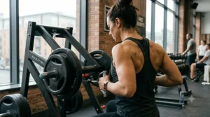 Highlighting back muscle activation during the seated row movement