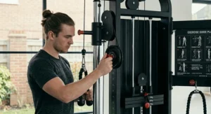 Beginner using a home cable machine for a full-body workout