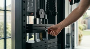 Compact cable pulley system ideal for small home workout spaces