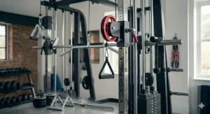 Various cable attachments and accessories compatible with the smith machine.