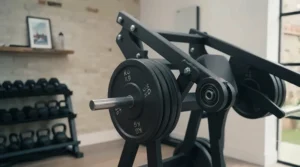 Adjustable leverage row machine for effective back training.