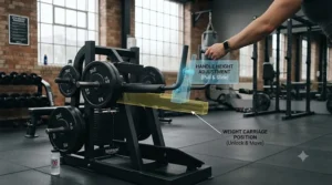 A clear graphic showing the primary muscle groups targeted by a belt squat machine.