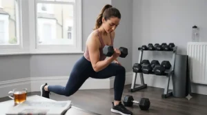Close-up of an ergonomic knurled steel handle on a heavy-duty rubber hex dumbbell, highlighting the secure grip available when you buy rubber hex dumbbells online.