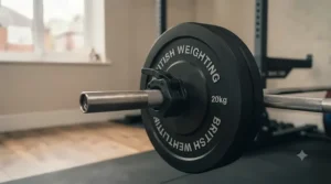 Quick-release plastic clamp barbell collars for secure weight lifting workouts.