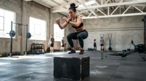 High-intensity cardio session featuring a dead bounce slam ball for home gym fitness