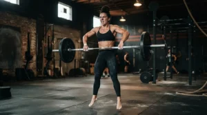 An athlete using a heavy kettlebell set for progressive overload while following a structured strength programme